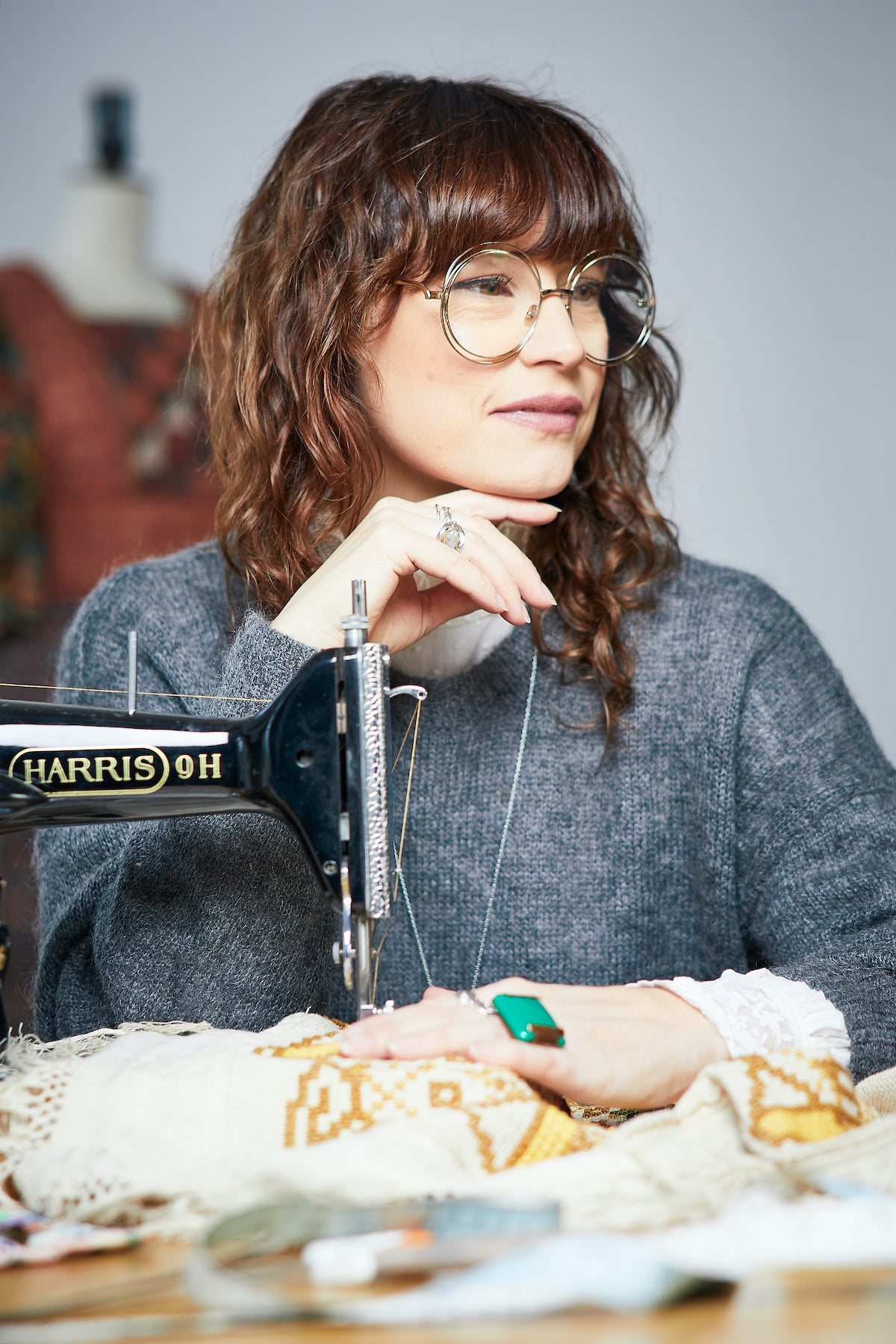 Designer Laura Basevi works with old textiles to create new pieces